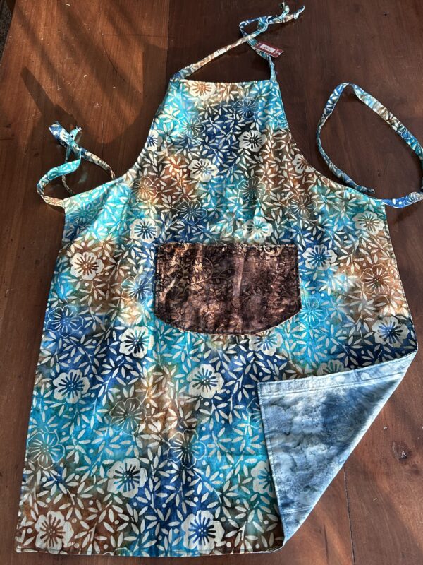Adult apron batik brown pocket