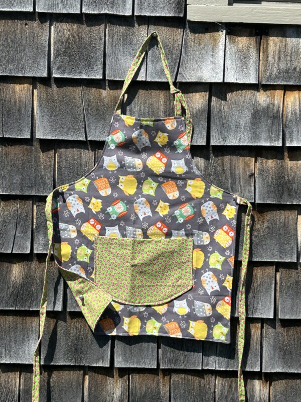 Multi color owls, with pink polka dot pocket