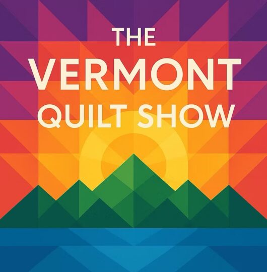 All colors of the rainbow Vermont Quilt Show logo