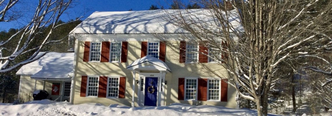 winter view, front of inn